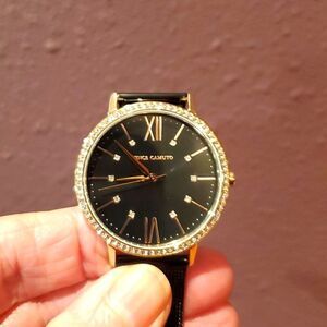 VINCE CAMUTO WATCH, Rhinestone Bezel, Stainless Steel band,Rose Gold, NWOT.